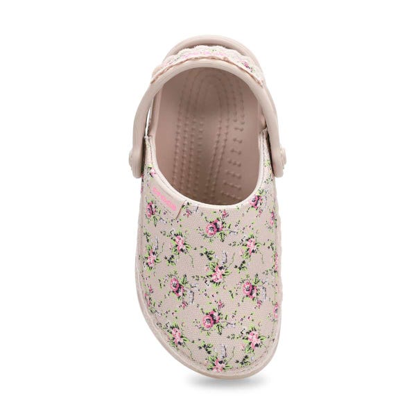 Sabot Crafted Printed Canvas pour enfants - Cocoa Creme
