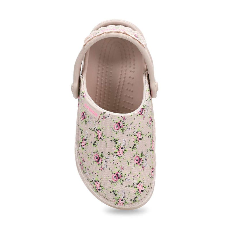 Sabot Crafted Printed Canvas pour enfants - Cocoa Creme