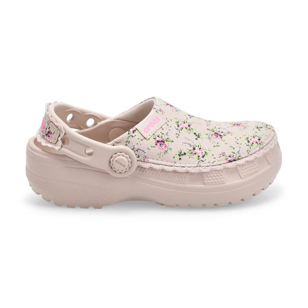Sabot Crafted Printed Canvas pour enfants - Cocoa Creme