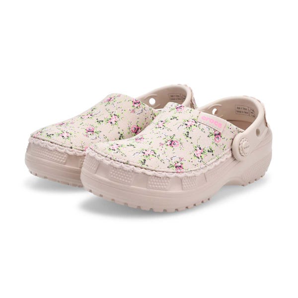 Sabot Crafted Printed Canvas pour enfants - Cocoa Creme