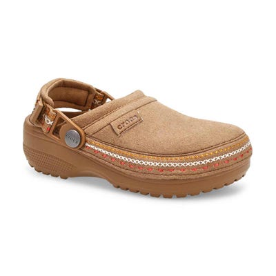 Sabot Crafted Vegan Suede Stitch pour enfants - Sépia