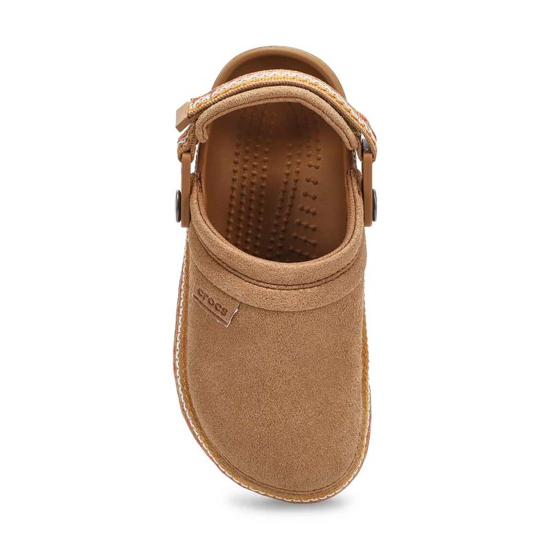 Sabot Crafted Vegan Suede Stitch pour enfants - Sépia