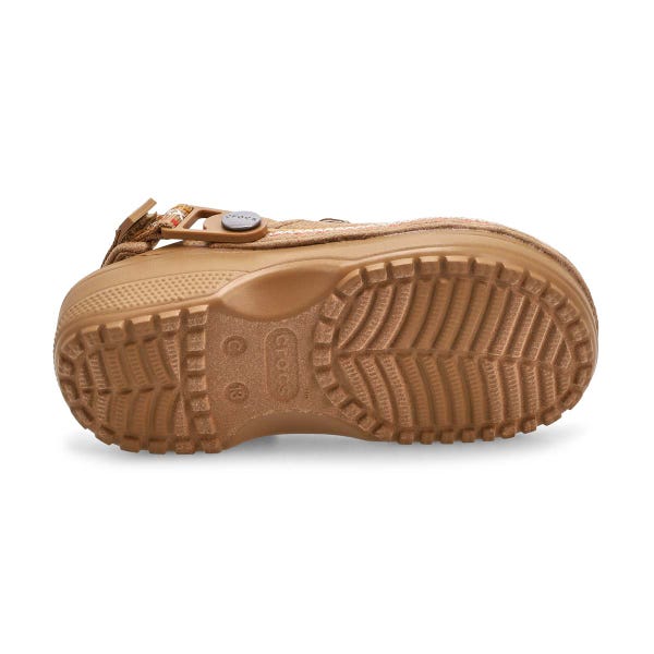 Sabot Crafted Vegan Suede Stitch pour enfants - Sépia