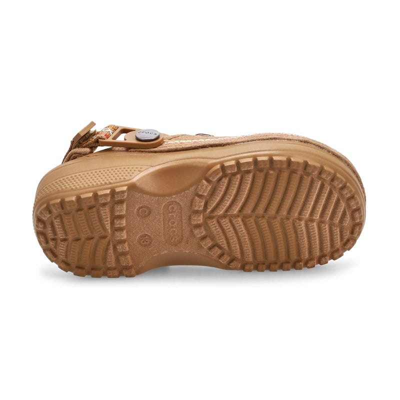 Sabot Crafted Vegan Suede Stitch pour enfants - Sépia