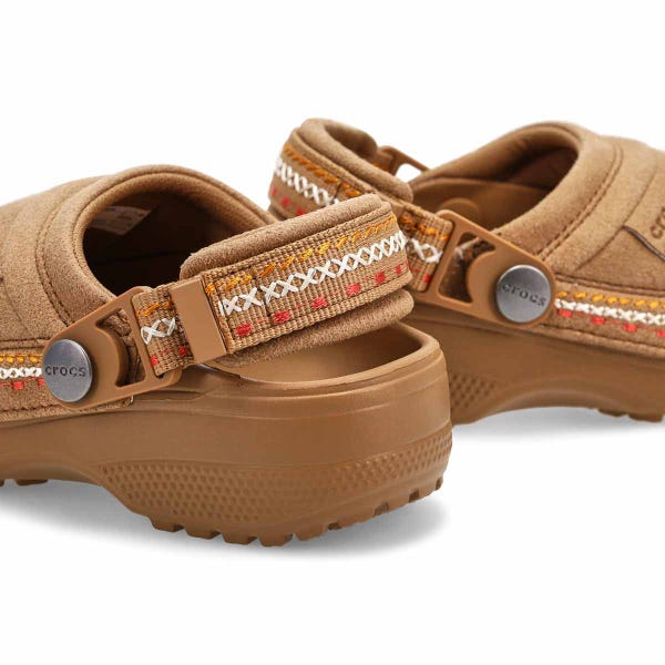 Sabot Crafted Vegan Suede Stitch pour enfants - Sépia