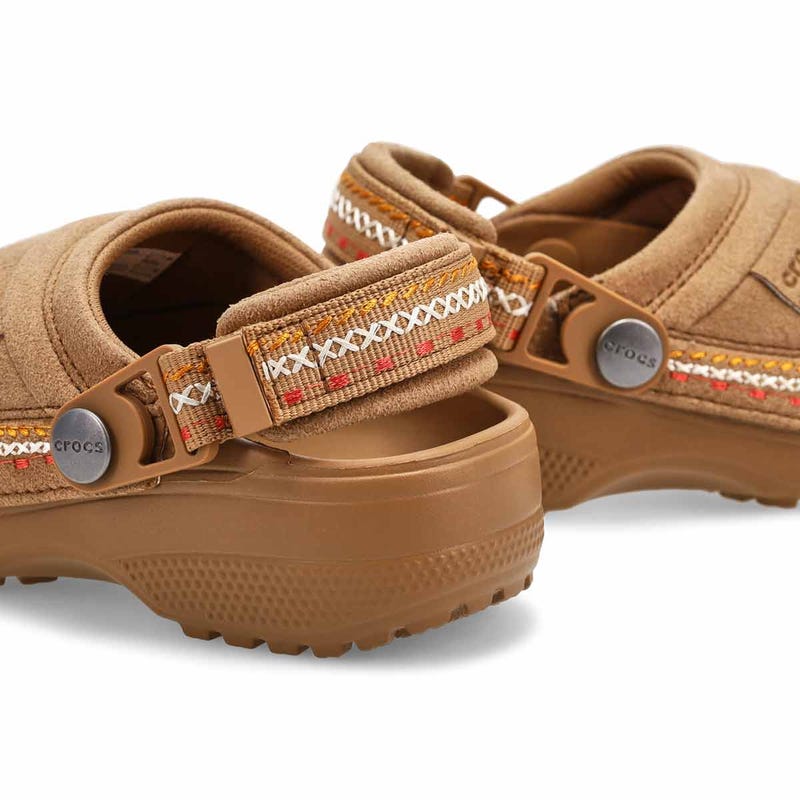 Sabot Crafted Vegan Suede Stitch pour enfants - Sépia