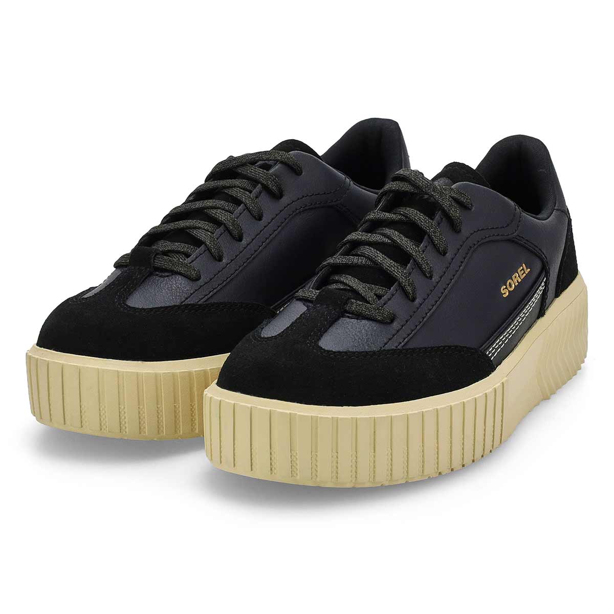 Women's Ona Ave T-Toe Lace Up Sneaker - Black/Honey White