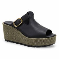 Sandale compensée à enfiler SUNPEAK, noir/écru, femmes
