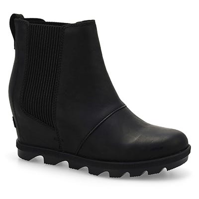 Lds Joan Rhapsody Wedge Chelsea Boot - Black/Black