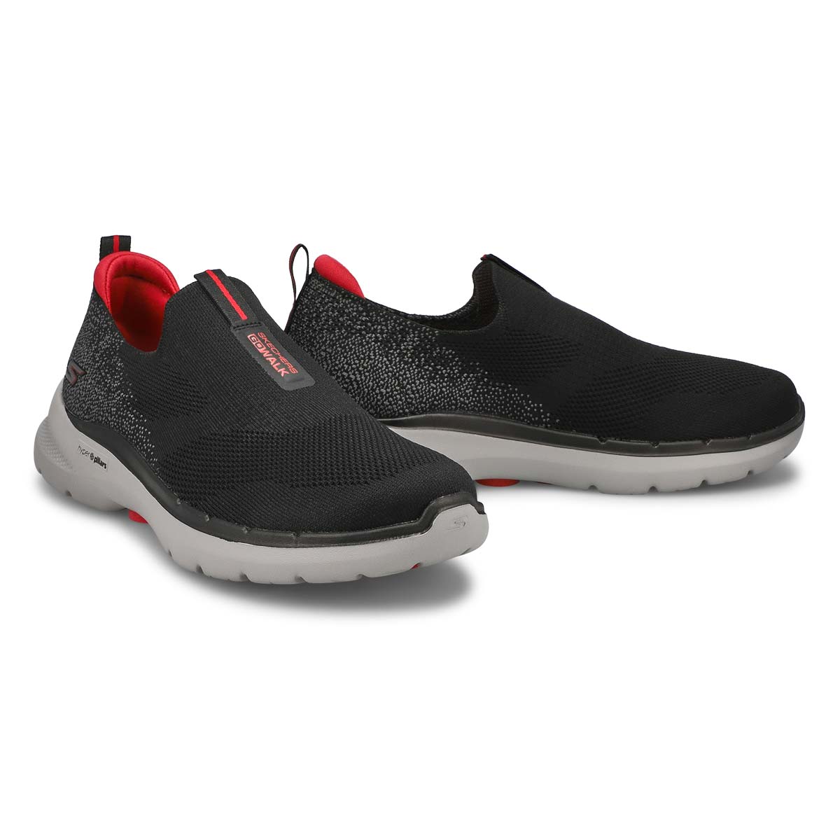 Espadrille à enfiler GO WALK 6, noir/rouge, hommes