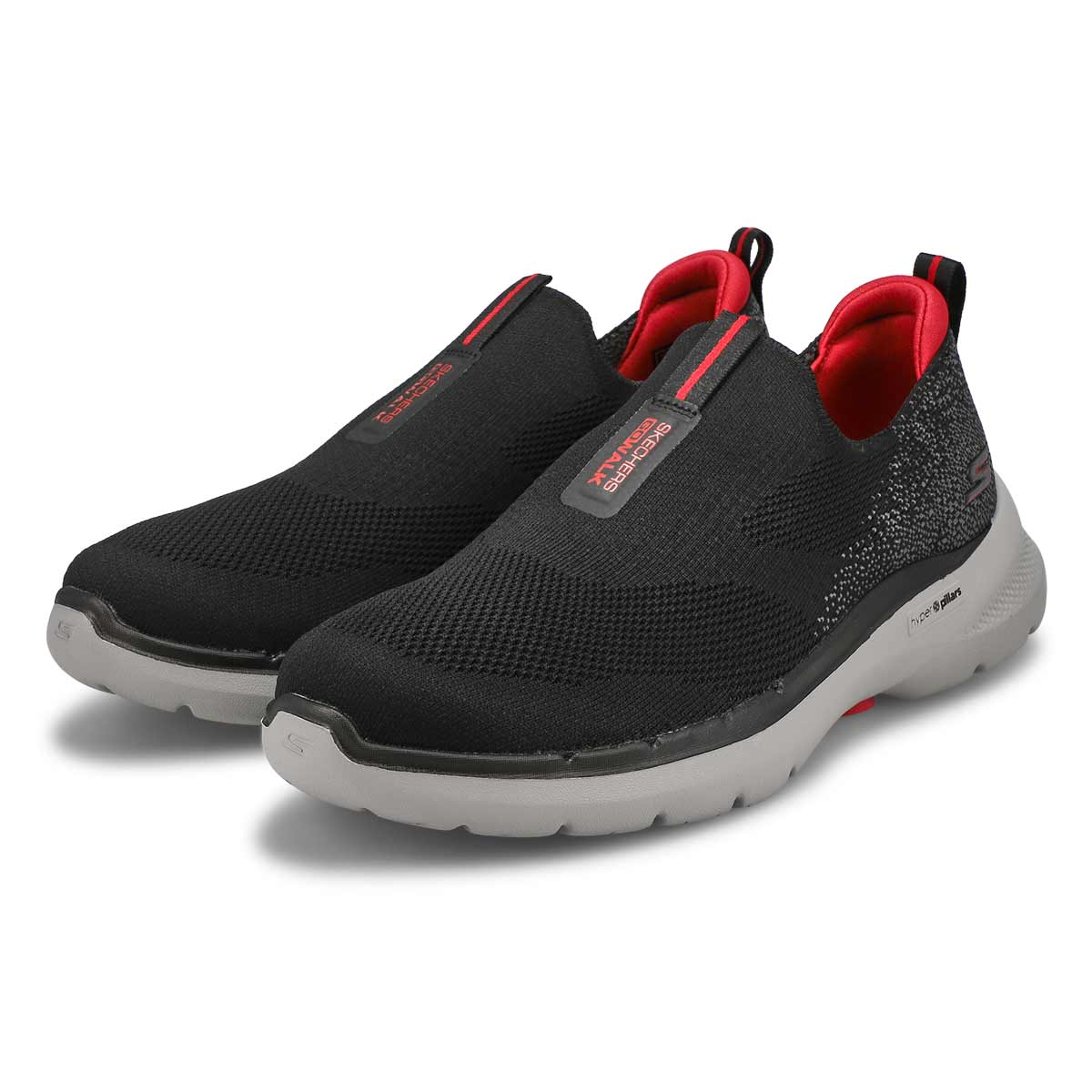Espadrille à enfiler GO WALK 6, noir/rouge, hommes