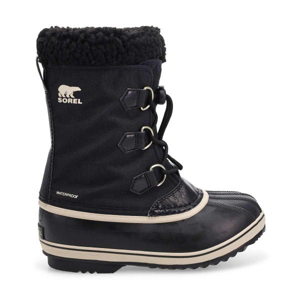 Kids' Sorel Yoot Pac Nylon Waterproof Winter Boot - Black/Black