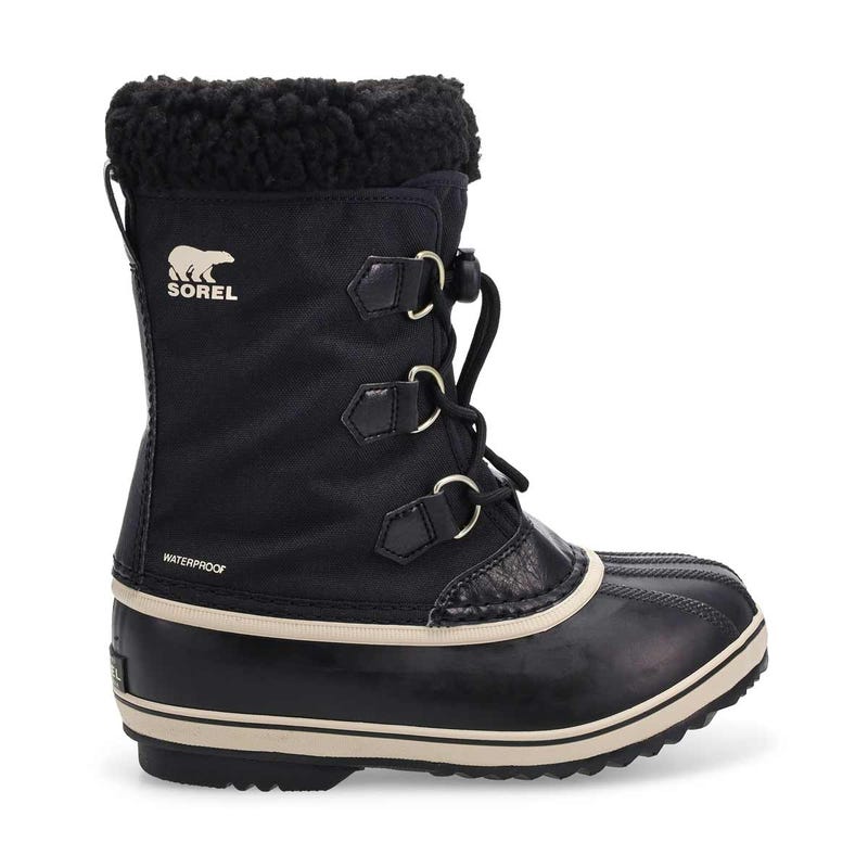 Kids' Sorel Yoot Pac Nylon Waterproof Winter Boot - Black/Black