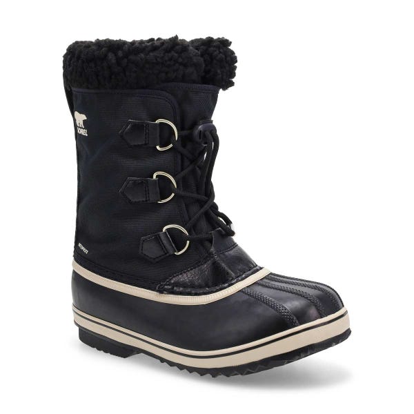 Kids' Sorel Yoot Pac Nylon Waterproof Winter Boot - Black/Black