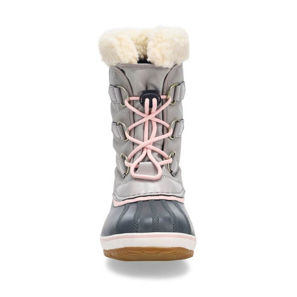 Girls'  Yoot Pac Nylon Waterproof Winter Boot - Dove/Gum