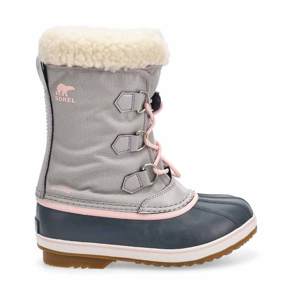 Girls'  Yoot Pac Nylon Waterproof Winter Boot - Dove/Gum