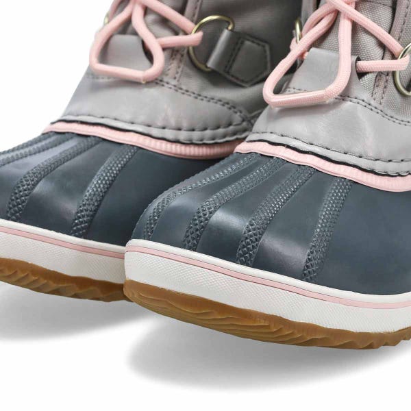 Girls'  Yoot Pac Nylon Waterproof Winter Boot - Dove/Gum