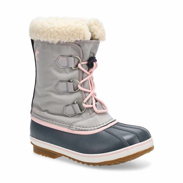 Girls'  Yoot Pac Nylon Waterproof Winter Boot - Dove/Gum