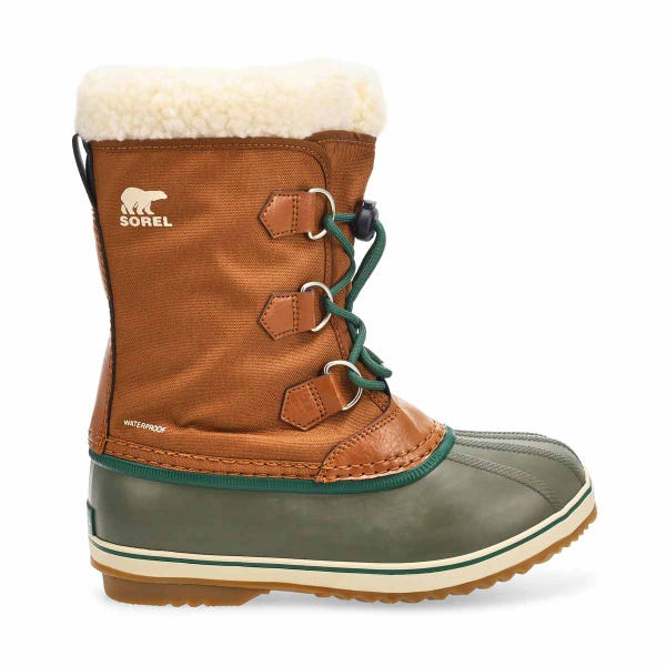 Kids'  Yoot Pac Nylon Waterproof Winter Boot - Velvet Tan/ Green
