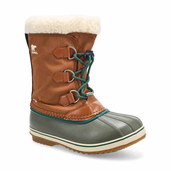 Kids'  Yoot Pac Nylon Waterproof Winter Boot - Velvet Tan/ Green