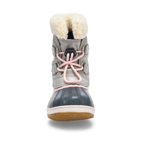 Girls'  Yoot Pac Nylon Waterproof Winter Boot - Dove/Gum