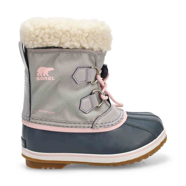 Girls'  Yoot Pac Nylon Waterproof Winter Boot - Dove/Gum