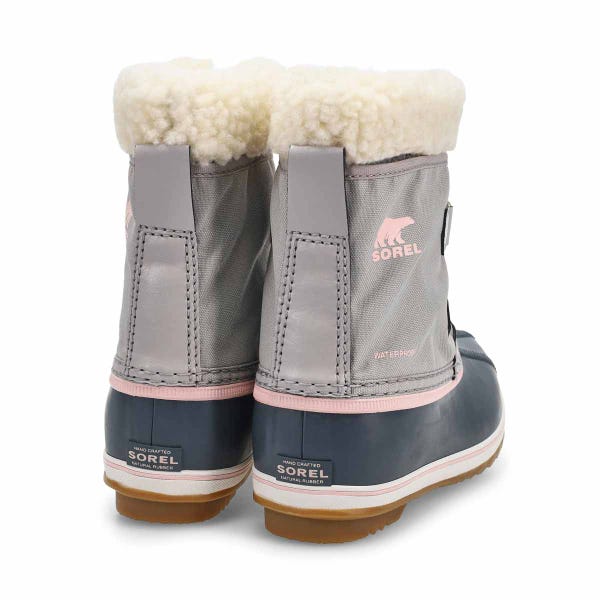 Girls'  Yoot Pac Nylon Waterproof Winter Boot - Dove/Gum