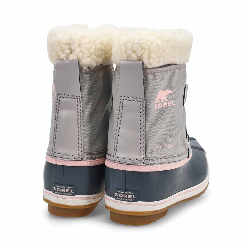 Girls'  Yoot Pac Nylon Waterproof Winter Boot - Dove/Gum