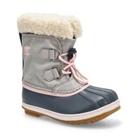 Girls'  Yoot Pac Nylon Waterproof Winter Boot - Dove/Gum
