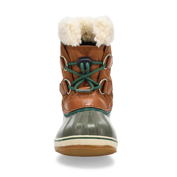 Kids' Yoot Pac Nylon Waterproof Winter Boot - Velvet Tan/Green