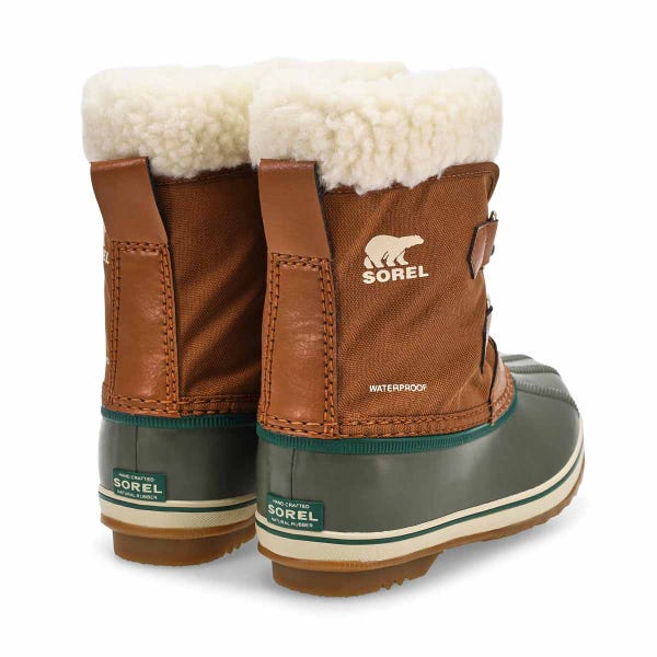Kids' Yoot Pac Nylon Waterproof Winter Boot - Velvet Tan/Green