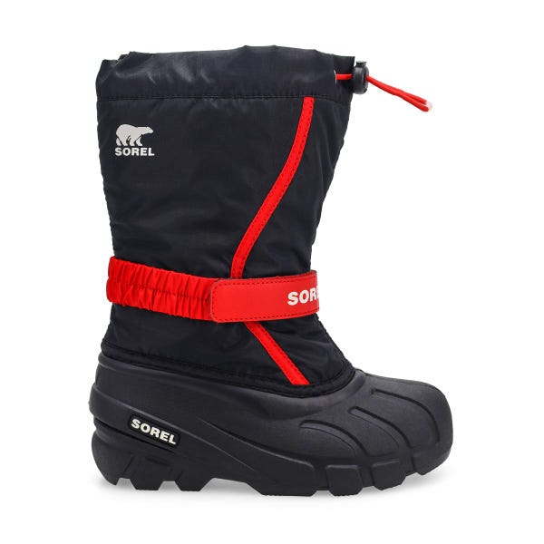Kids'  Flurry Pull On Winter Boot - Black/Bright Red