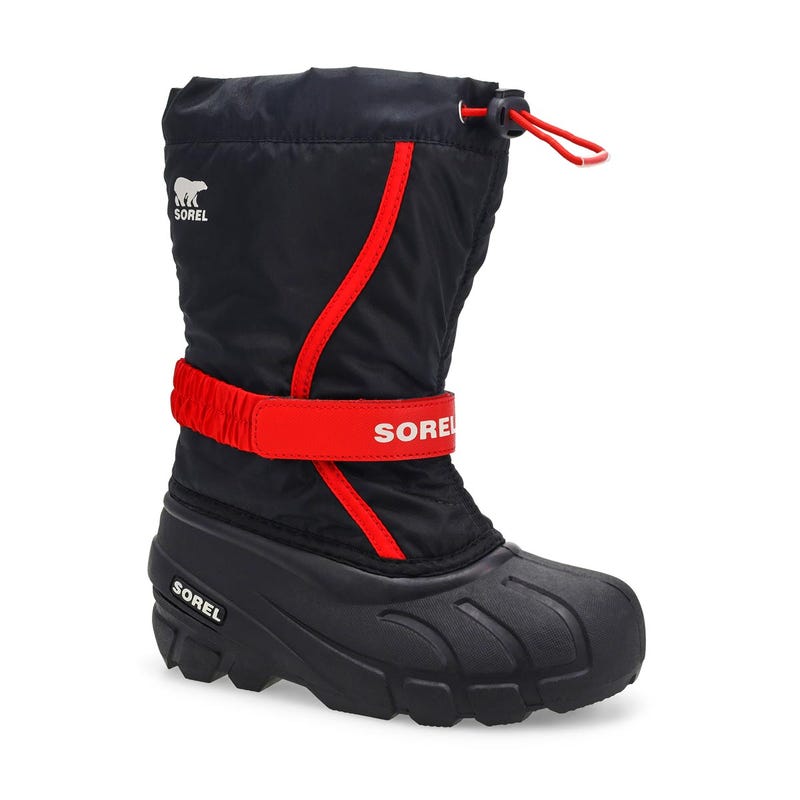 Kids'  Flurry Pull On Winter Boot - Black/Bright Red