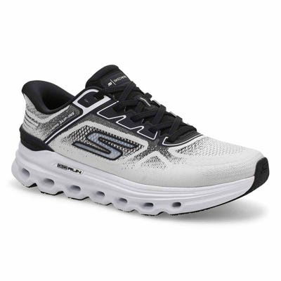 Mns Go Run Glide Step Arch Fit  Slip Ins Performance Sneaker - White/Black