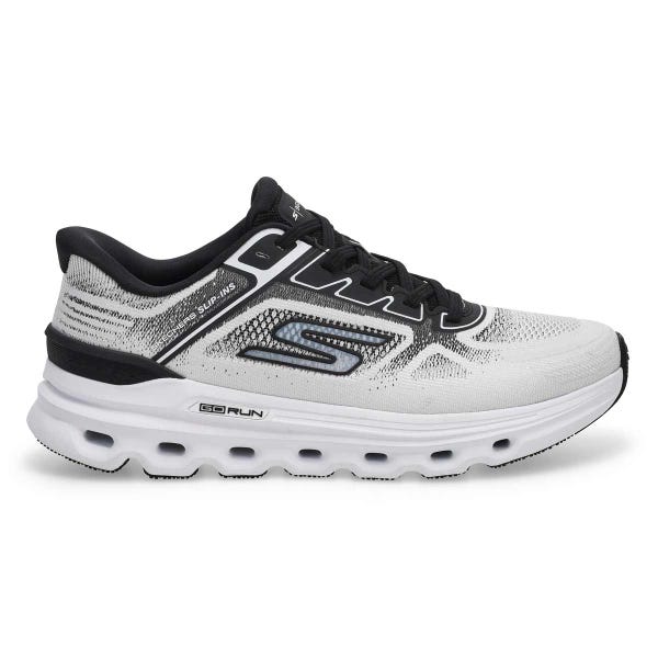 Men's Go Run Glide Step Arch Fit  Slip Ins Performance Sneaker - White/Black