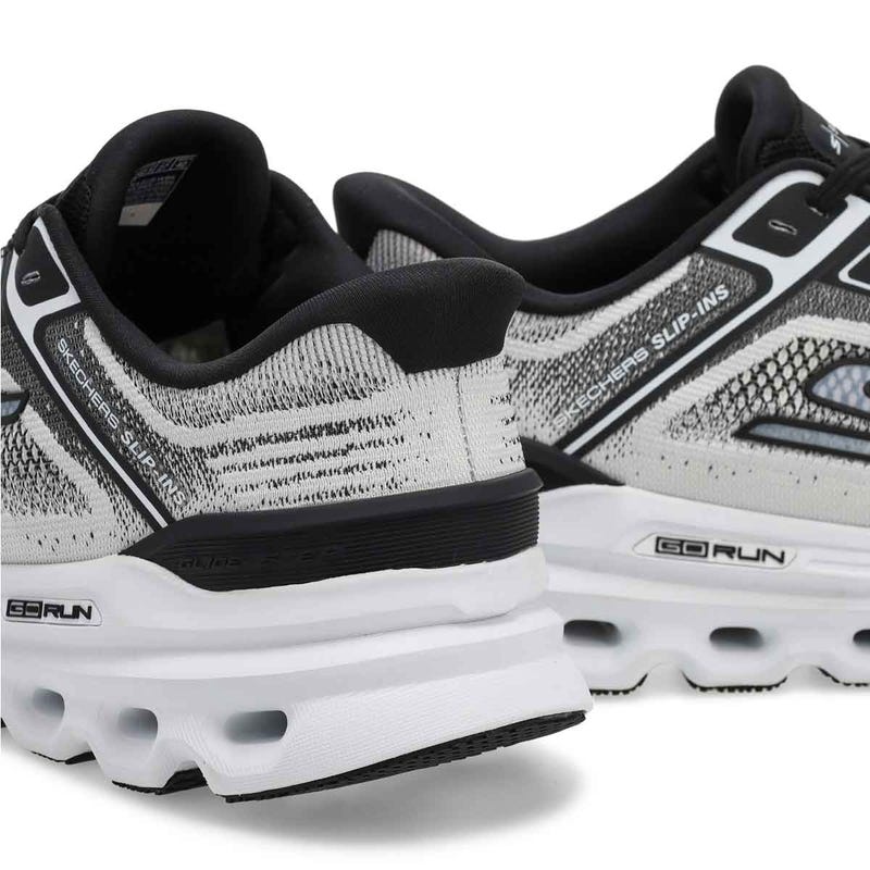 Men's Go Run Glide Step Arch Fit  Slip Ins Performance Sneaker - White/Black