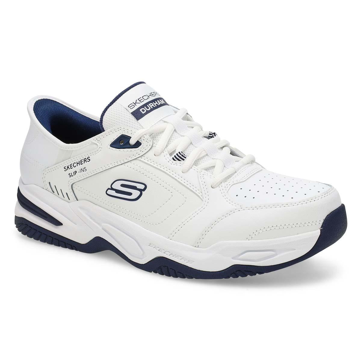 Baskets à enfiler DURHAM DELVOR SLIP-INS, blanc/marine, hommes - LARGE