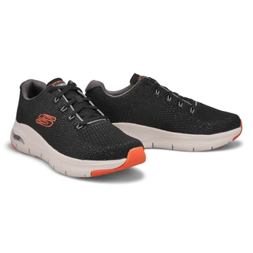 Men's Arch Fit Lace Up Sneaker - Black/Orange