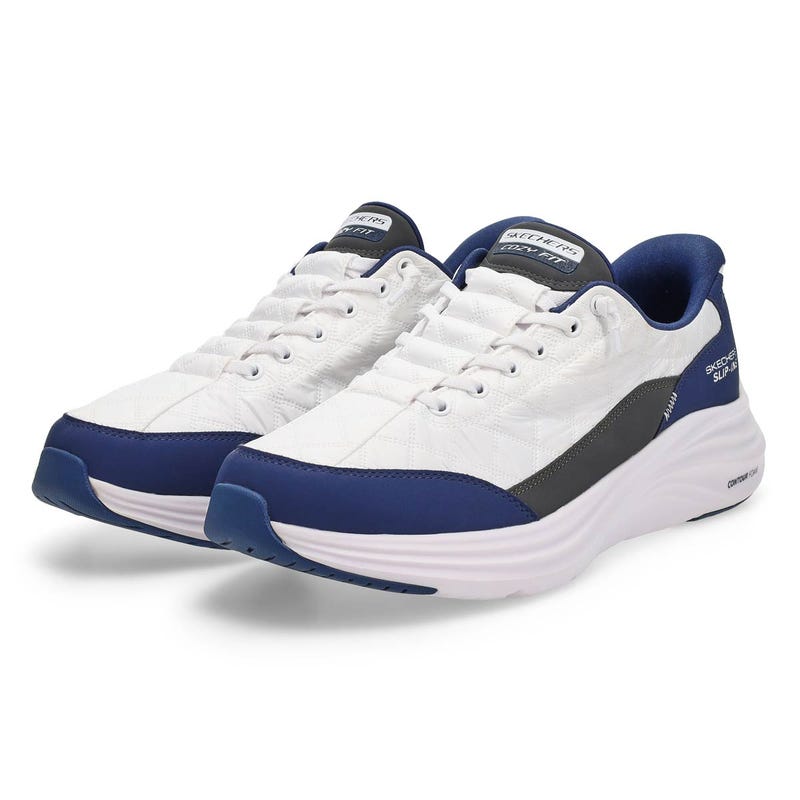 Baskets à enfiler CONTOUR FOAM COZY FIT SLIP-INS, blanc/marine, hommes