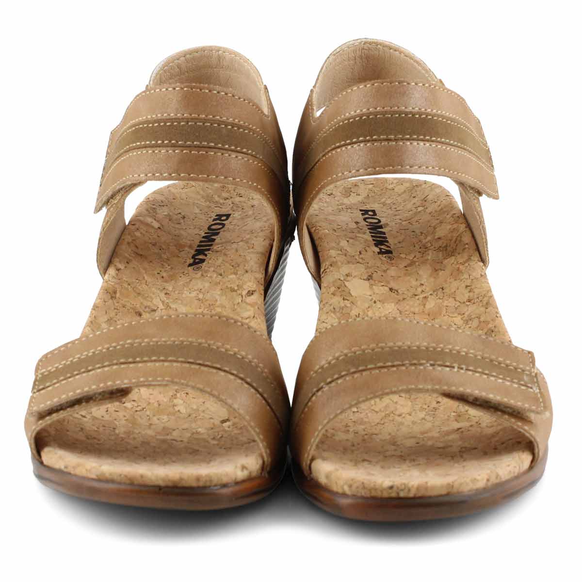 Sandales compensées CALGARY 03, havane, femmes