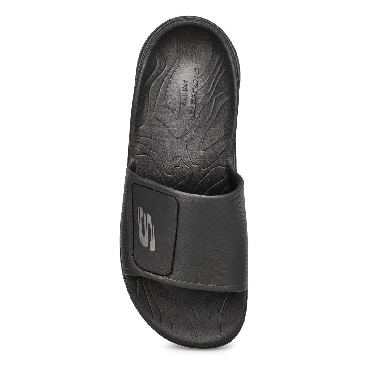 Mens' Arch Fit Slide Sandal - Black/Black