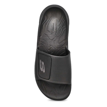 Mens' Arch Fit Slide Sandal - Black/Black