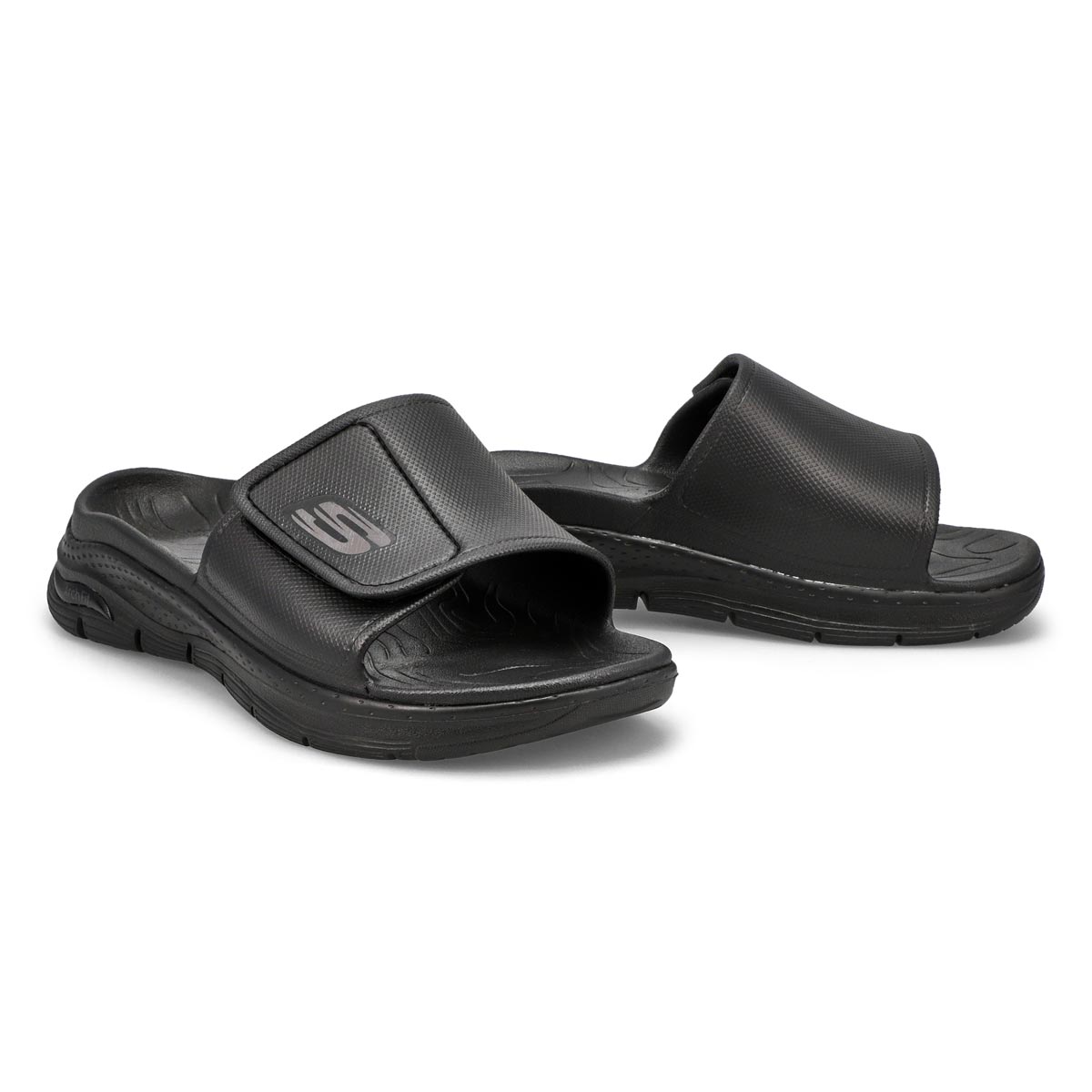 Mens' Arch Fit Slide Sandal - Black/Black