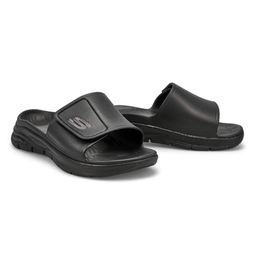 Mens' Arch Fit Slide Sandal - Black/Black