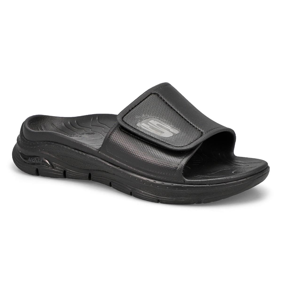 Mens' Arch Fit Slide Sandal - Black/Black