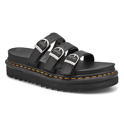 Lds Blaire Slide 3 Strap Casual Sandal - Black