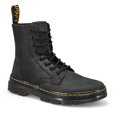 Mns Combs Lace Up Combat Boot - Black