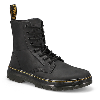 Botte militaire lacée Combs, noir, hommes