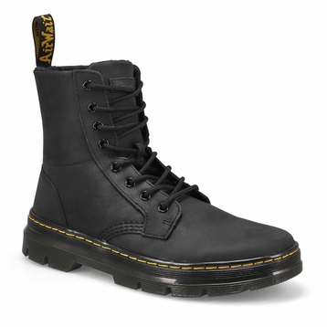 Men's Combs Lace Up Combat Boot - Black