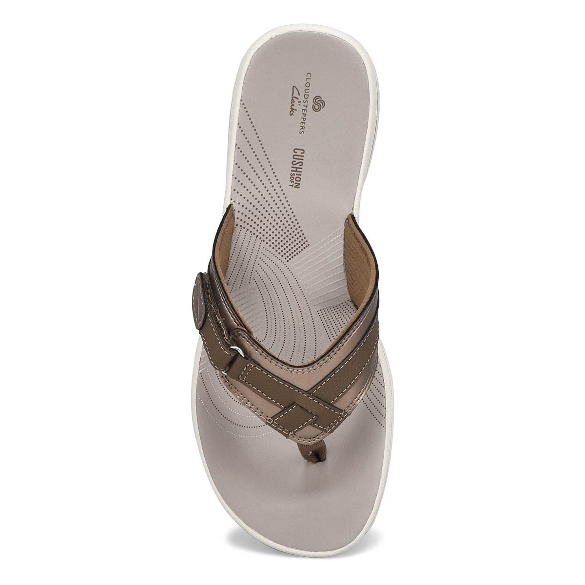 Clarks Women's Breeze Sea Thong Sandal - Pewt | SoftMoc.com